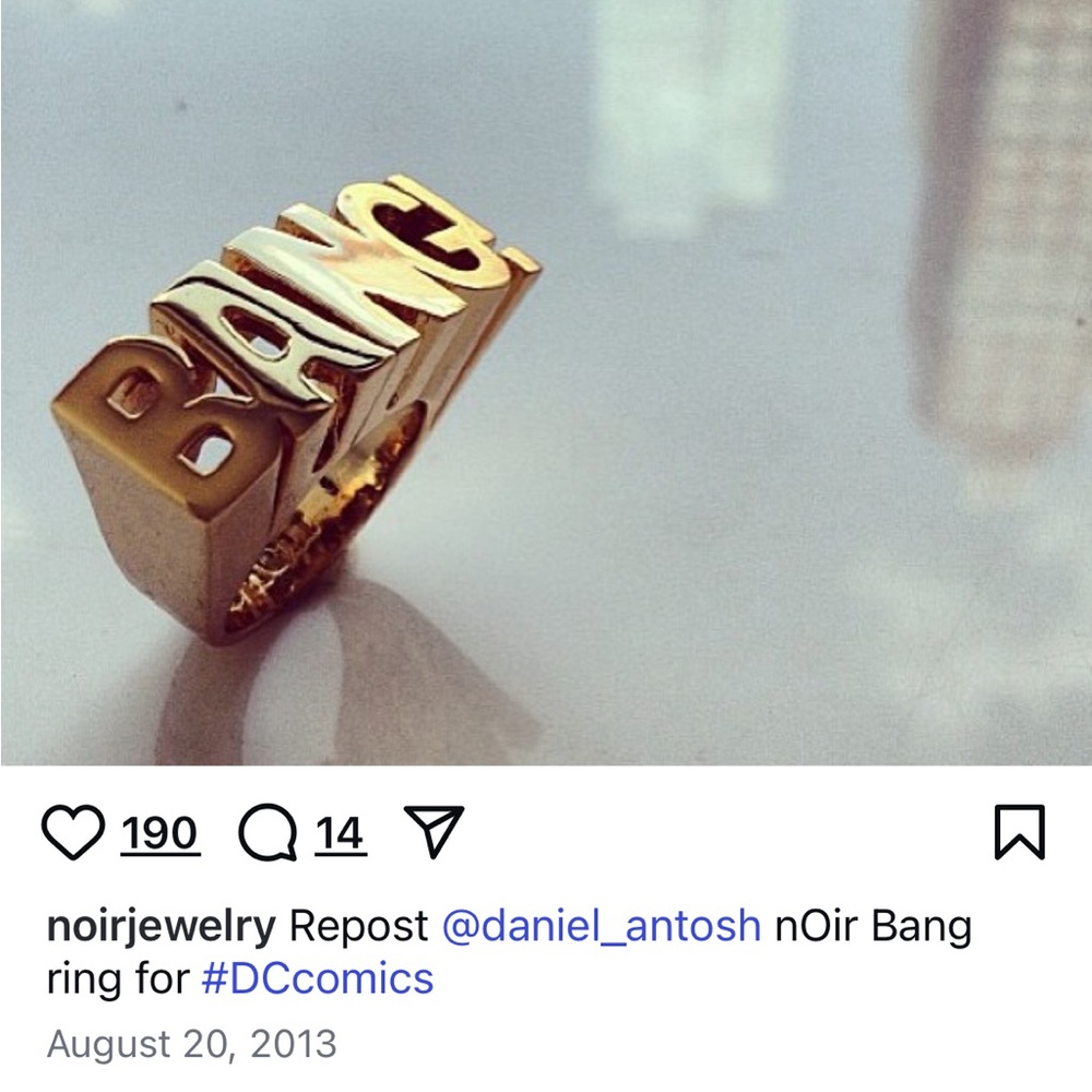 nOIr Jewelry 2013 Bang DC comics silver tone ring size 6 - Picture 12 of 14